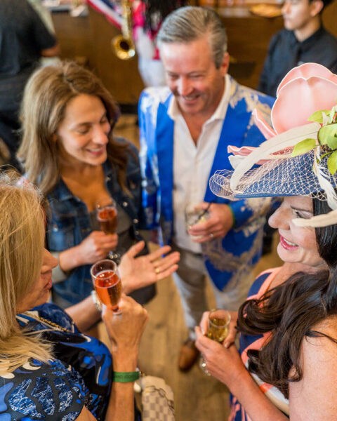 Circle of friends doing cheers